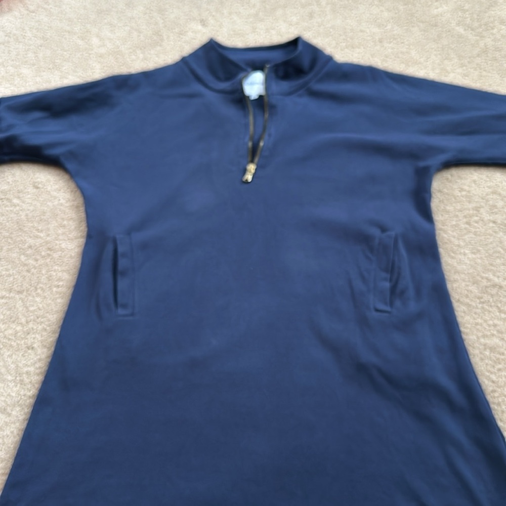 Addison Bay Navy Blue Half-Zip Tunic Dress Size Small - Picture 8 of 10